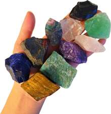 1 Lb Rough Crystals Bulk Healing Stones Tumbling, Wire Wrapping, Wicca Reiki,Meditation - Assorted Stones - View 1
