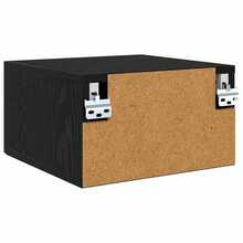 vidaXL Armoire de chevet 2 pcs Chêne noir 35 x 35 x 20 cm - Noir - Voir 9