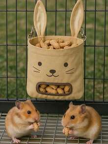 New Rabbit Hay Feeder Bag, Hanging Hay Rack Feeding Bag, Large Capacity Anti-Scratch Hay Rack For Guinea Pigs - Multicolor - View 6