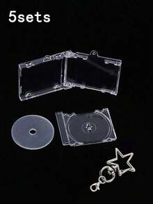 Acrylic Keychain, Black Vinyl Record Box, Celebrity Album, Concert, Diy Pendant, Bag Pendant, Earphone Pendant, Mini Cd Box Album Record Pendant Keychain, Diy Acrylic Keychain, Fan-Supported Peripheral Commemorative Album Mini Pendant, Birthday Party Gift - Multicolor - View 12