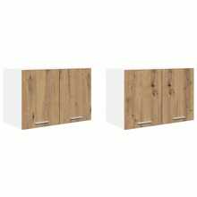vidaXL Armoire suspendue 2 pcs Chêne Artisan et Blanc 60 x 31 x 40 cm - Tabac - Voir 2