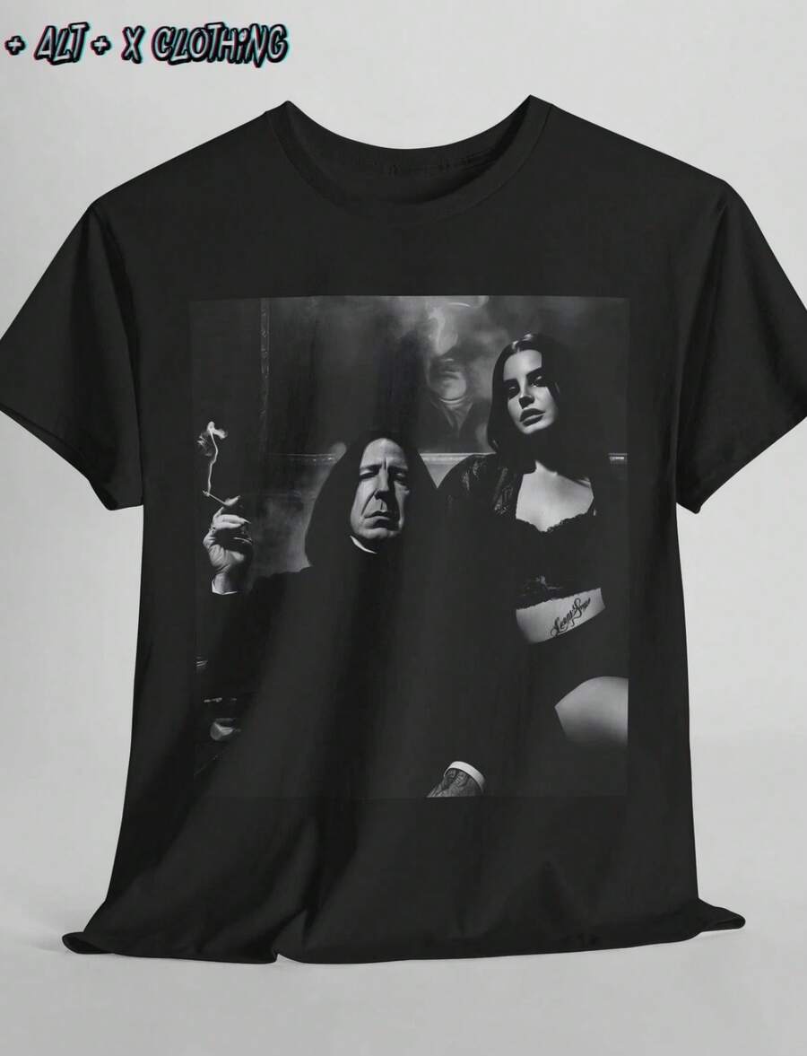 Snape And Lana Unisex Tee Shirt Potter Music Fan Black And White - màu đen - Xem 1