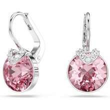 Bella Collection Drop Earrings - Rhodium Plated Pink - View 5