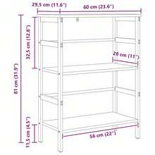 vidaXL Étagère Chêne Sonoma 60 x 29,5 x 81 cm Legno d'ingénierie - Castano - Visualizzare 11