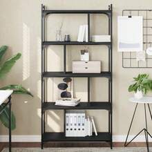 Libreria vidaXL a 5 ripiani, nera, 76x32x158 cm, in legno ingegnerizzato - nero - Visualizzare 1