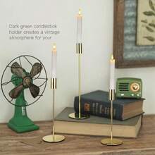 3/6pcs Simple Gold Candle Holders, Modern Decorative Candle Holders, Suitable For Wedding, Holiday Fireplace, Home Party And Other Occasions | Elegant Tableware, Metal Material, Candle Decor - Gold - View 1