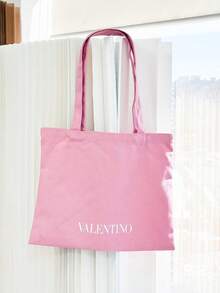 Valentino Black Handheld Makeup Bag/Pink Velvet & Canvas Tote Bag/Heart-Shaped Magnetic Closure Mirror - Velvet Canvas Bag - View 9