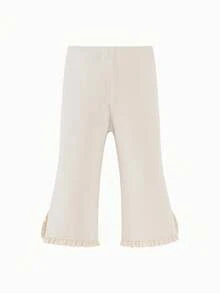 mini bala Girls' Elastic Leggings, Soft, Sweet And Comfortable, Flared Leg Style, Spring 2026 Collection - Light Khaki - View 5