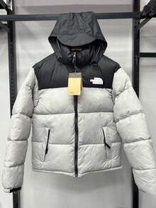 Men's Winter Plaid Hooded Cotton Jacket - Thickened Warm  Casual Coat - Grey - View 2