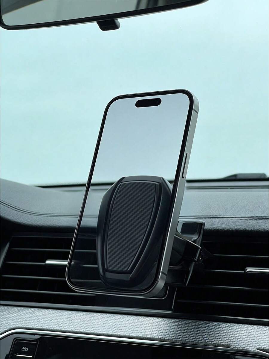 1pc Car Air Vent Phone Holder, Magnetic Phone Mount Compatible With Most Car Air Vents (Not Compatible With Round Vent) - A - View 1