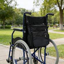 1pc Wheelchair Accessory Storage Bag With Zippered Compartment, Lightweight Rear Organizer Bag, Suitable For Wheelchair Back Organization, With Side Pockets, For Outdoor And Home Activities, Durable Mobility Aid Storage Bag - Multicolor - View 1