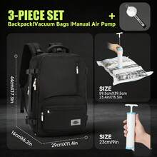 Ba lô xách tay Wizz Air Ryanair 40x20x30cm - Ngăn đựng laptop 14", bao gồm túi nén chân không và bộ bơm tay, ngăn đựng giày, thích hợp cho các chuyến đi ngắn, hành lý xách tay, đồ dùng du lịch nhỏ gọn. - Nhiều màu - Xem 11