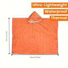 1/2 件装便携式应急求生雨衣斗篷 - 橙色和绿色，47.24 英寸，PE 薄膜双面隔热雨衣毯，隔热应急毯，反光设计增强可见度，户外多功能三合一雨衣，适用于徒步旅行、露营、车载求生毯和便携式雨披。 - 彩色 - 查看 13