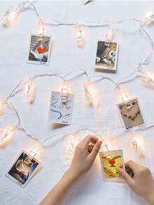 1pc 1.5/3/6m Indoor LED Photo Clip String Lights, Photo Wall Decor Lighting, Room Decoration Prop Lights, Indoor Room Decor, Wall Decor String Lights, Wedding Birthday Party Photo Clip Lights