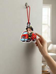Personalized Acrylic And Firefighter Decorations - Customizable With Name And Photo, Ideal Christmas Ornaments Featuring Car, Fire Truck, Uniforms And Equipment, Great Gifts For Kids, Future Heroes, First Responder Families, And Unique Holiday Collectibles For Law Enforcement And Firefighter Enthusiasts - Multicolor - View 10