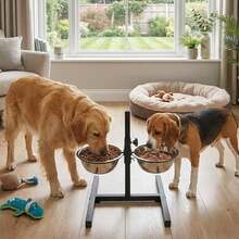 Comedero Elevated For Dogs With Inoxidable Iron, Food Storage System For Dogs And Cats, Easy To Clean And Last - 18*18*7CM - Xem 5