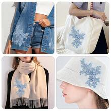 4Pcs 3D Blue Flower Lace Applique Floral Embroidery Vintage Appliques Polyester Soild Embroidered Trim Sew On Patches Bulk For Sewing MaFKing Dresses Clothes Gowns Wedding Bridal Costumes - Blue - 查看 6