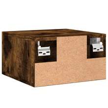 vidaXL Tables de chevet murales 2 pcs chêne fumé 35x35x20 cm - Tabac - Voir 9