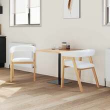 vidaXL Sedie da sala da pranzo 2 pz Naturali 54 x 57 x 73 cm - Bianco - Visualizzare 3