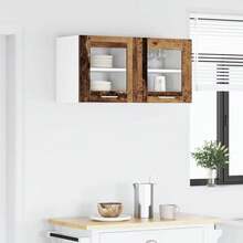 vidaXL Armoire suspendue Bois ancien 40 x 31 x 40 cm Bois d'ingénierie - Tabac - Voir 4