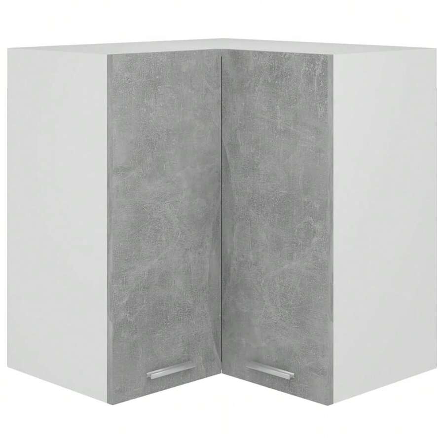 vidaXL Armoire d'angle suspendue "Lyon" Gris béton 57 x 57 x 60 cm Bois d'ingénierie - Gris - Voir 1