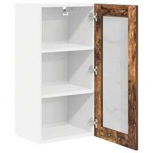 vidaXL Armário suspenso com porta 2 pcs Chêne fumé 40 x 31 x 80 cm - Castanho - Ver 5