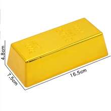 Novidade Barra de Ouro Falsa Tijolo de Ouro Oco Adereços de Cinema Presente Engraçado de Brincadeira Decoração de Festa - Multicolorido - Visão 5