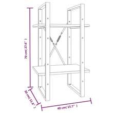 vidaXL Biblioteca 2 niveles Chêne brun 40x30x70 cm madera de ingeniería - Marrón - Ver 7
