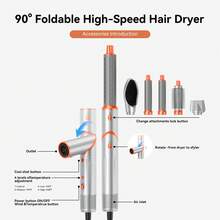 stylefi 5-In-1 Hot Air Hair Styler With Interchangeable Attachments, Curling Iron & Straightening Brush For Home Styling - Silver - View 7