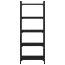 Bibliothèque vidaXL à 5 niveaux, noire, 60 x 30 x 154 cm, ingénierie du bois - Noir - Voir 4