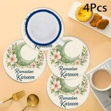 2pcs/4pcs/6pcs Silica Gel Placemat With Moon & Islamic Lantern Pattern, Islamic Festival Gift, Arabic Style Festival Decor, Suitable For Dining Table, Coffee Bar, All Season Decoration, Washable Placemats, Room Decor, Coasters, Drain Mats, Kitchen Dining Table Mats, Indoor Outdoor Party Decor, Home Decor, Ideal Gift - Multicolor - View 7