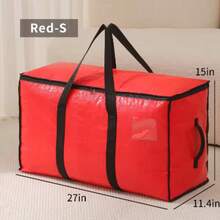 1 pieza Bolsa de almacenamiento de árbol de Navidad rojo, bolsa tejida de PE que puede contener un árbol de Navidad de 7/9 pies, impermeable, a prueba de humedad, a prueba de insectos, desmontable, reutilizable para el próximo año - Rojo - Ver 13