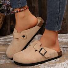 For Outdoor Comfort And Elegance Flats Shoes For Women Stylish And Versatile Slippers Flats Shoes With Comfort Cork Footbed Summer Slides Shoes Sandals For Women Outdoor Walking Travel - 杏色 - 查看 9