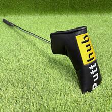 HubOUTTT 复古系列黑黄撞色刺绣推杆套，反面亮黄色皮革饰边，运动风格防刮保护套，高尔夫球场时尚防护装备 - 黑色 - 查看 6