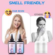 QIAO 焦牌UV树脂套装（含灯） - 100克晶莹剔透硬质树脂，快速固化UV胶水，适用于手工制作、模具首饰制作、DIY工艺品（适合初学者） - 彩色 - 查看 6