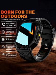 Hwagol KR82 650 MAh 2.01-Inch HD Display Black And Silver Men's Electronic Watch, Men's Smartwatch, Supports Wireless Calls, GPS Location And Tracking, Multiple Sports Modes, Health Monitoring, Suitable For Daily Use, Office, Fitness And Sports. Men's Watch, Women's Watch, Christmas Gift. It Comes With Two Different Strap Materials And Is Therefore Suitable For Various Wearing Situations. - màu đen - Xem 2