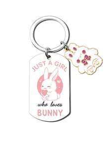 1个可爱兔子钥匙扣，适合兔子爱好者，复活节可爱兔子钥匙扣礼物，送给兔妈妈、青少年等趣味十足的礼物 - 彩色 - 查看 6