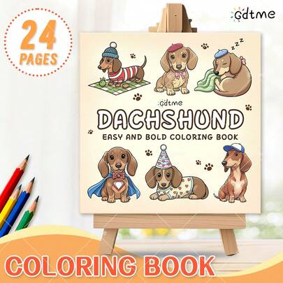 GDTME DACHSHUND: Bold-Easy Patterns Coloring Book For Adults Cute Drawing Book Perfect Gift For Ramadan, Valentine's Day, Christmas Party, Halloween And Birthday-Cute Scene Coloring For Stress Relief: Suitable For Friends Who Love Coloring And Back To School(Cozy Space Coloring)