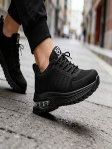 Tenis para Hombre Zapatillas Deportivas de Hombre Ligeras y Transpirables Zapatos Casuales Sin Cordones Cómodo - Negro - Ver 6