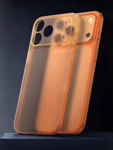 New Luxury UltraThin Matte Case Suitable For IPhone 17 Pro Max Air 16 15 14 Plus 13 12 11Pro Max Clear Translucent Shockproof Slim Lens Protection Cover - Orange - View 2