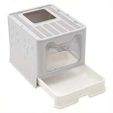 Folding Cat Pet Litter Poo Box Case Tray - g - View 1