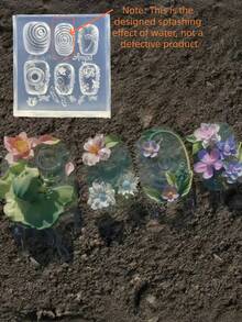 Pond Water Ripple Flower Tropical Leaf 3D Nail Art Silicone Mold - Clear - View 7