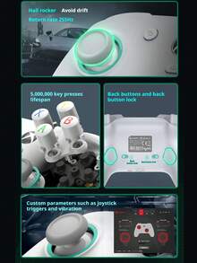 GAMESIR G7 SE Game Controller: Hall Effect Joysticks, 5 Million Click Lifespan, 5-Level Motor Vibration, Anti-Slip Texture On The Back, Lockable Back Buttons, Cloud-Like Finish Cover + Controller. - Cloudless Moon - View 4