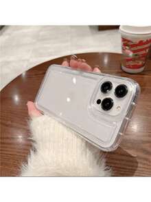 1pc Transparent Air Cushion Protective Case, High Transparency TPU Material, Large Camera Hole, Compatible With IPhone 17 Air/17 Pro Max/17/16 Plus/15/14/13/12/11/XS Max/XR/7/8 - Clear - View 3