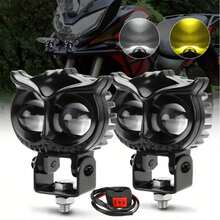 Faros de coche de búho, faros de motocicleta, focos LED de doble color amarillo y blanco, luces antiniebla para asistencia de conducción, UTV de coche, - versión prémium - Ver 2