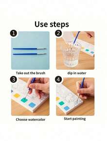 1set Children's Watercolor Coloring Book, Student Coloring And Drawing Book, Drawing And Coloring Paper, With Built-In Watercolor Paint Pens, Halloween, Thanksgiving And Christmas Gift Easter Gift,Back To School - Nhiều màu - Xem 4