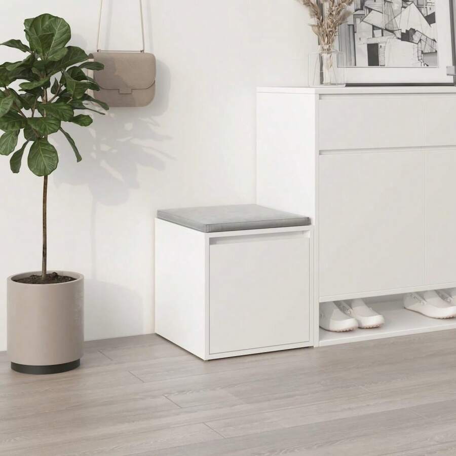 VidaXL Tiroir boîte Blanc 40,5x40x40 cm Bois d'ingénierie - Blanc - Voir 1