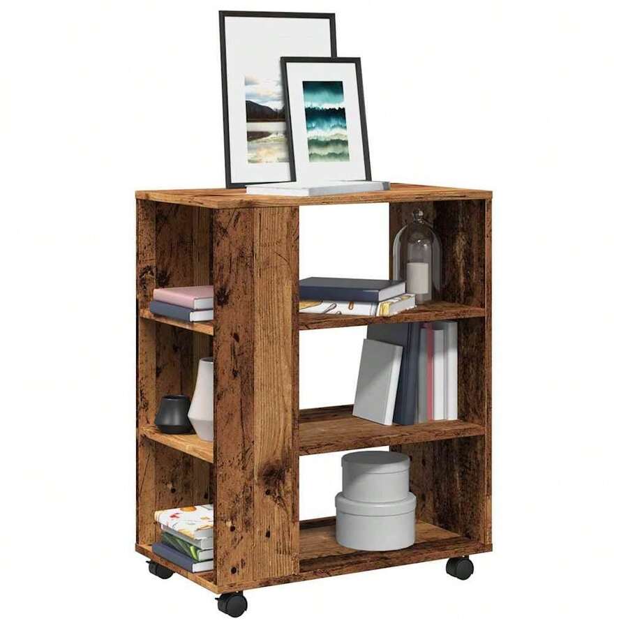 vidaXL Rollkleiderschrank, Antikholz-Optik, 60 x 35 x 75 cm, Holzwerkstoff - Braun - Übersicht 1