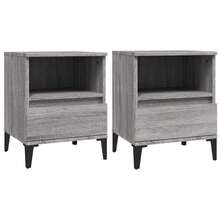 vidaXL Mesas de cabecera 2 unidades Sonoma gris 40x35x50 cm - Gris - Ver 2