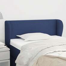 vidaXL Tête de lit avec oreilles Bleu 83x23x78/88 cm tissu - Bleu azur - Voir 1